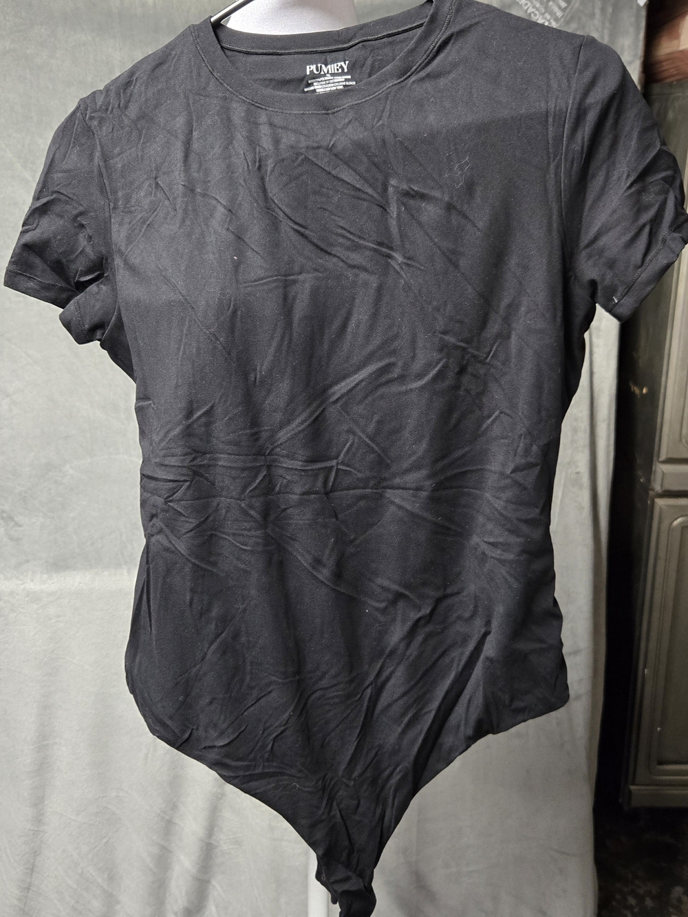 Pumkey Black Short-Sleeve Crewneck Bodysuit